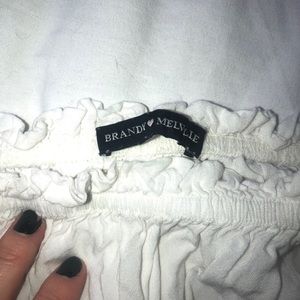 white off the shoulder brandy melville top